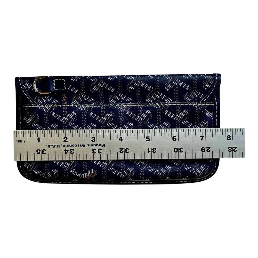 GOYARD Paris Navy Blue Goyardine Flap Pouch (for Tote) Made in France - No Strap